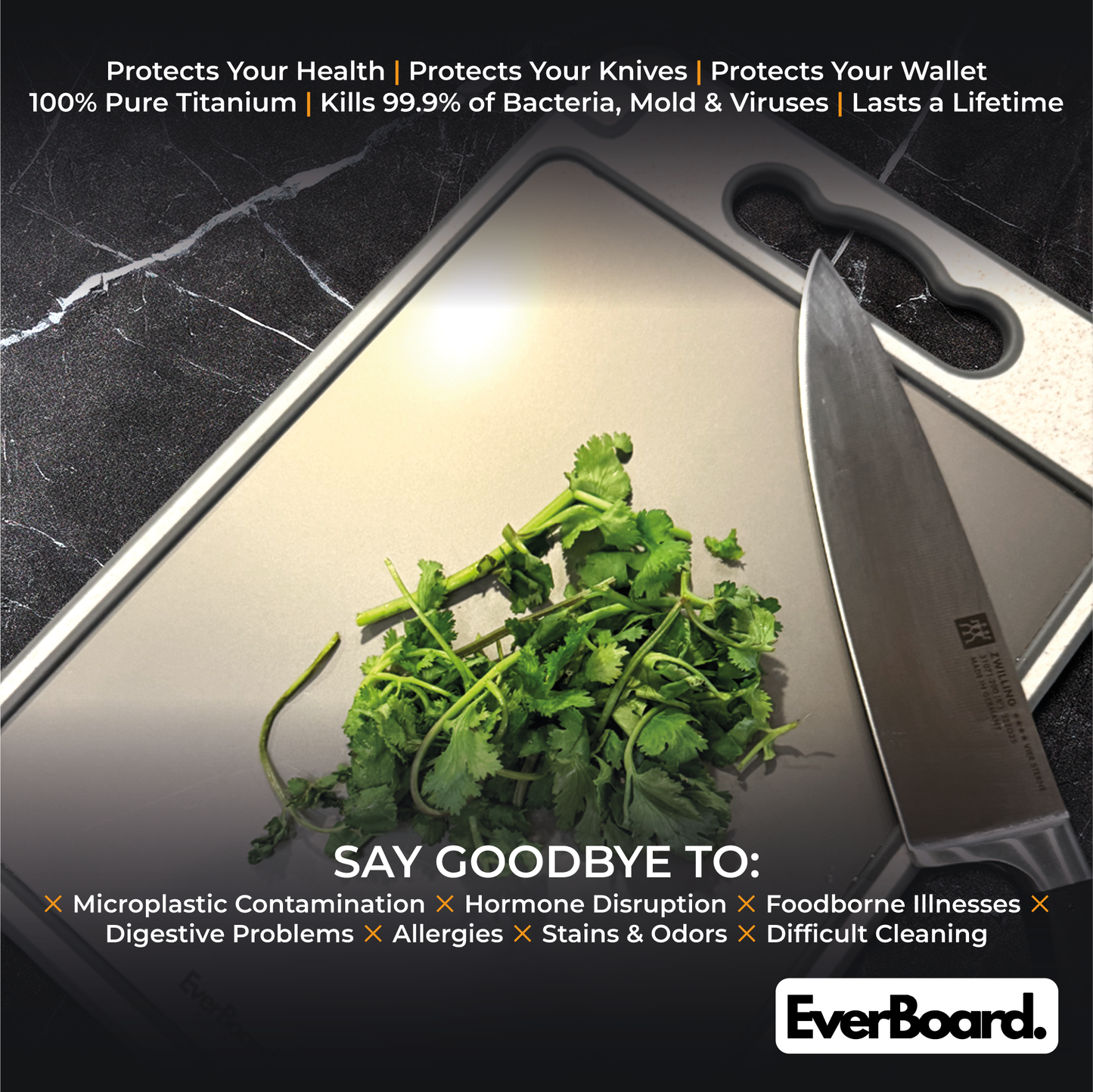 EverBoard - 100%  Pure Titanium Cutting Board
